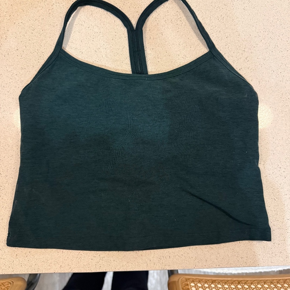 Spacedye Slim Racerback Cropped Tank in Hunter Green & Nocturnal Navy